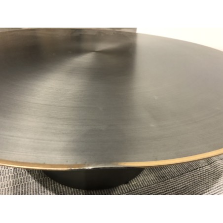 SECOND HAND - Round coffee table 80x80cm in black iron with gold trim