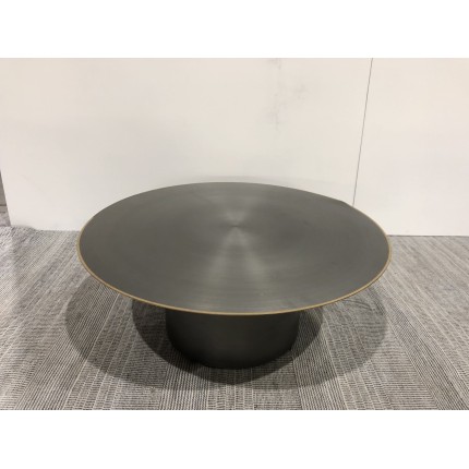 SECOND HAND - Round coffee table 80x80cm in black iron with gold trim