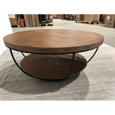 SIXTINE coffee table - Recycled teak and black metal | Second-hand