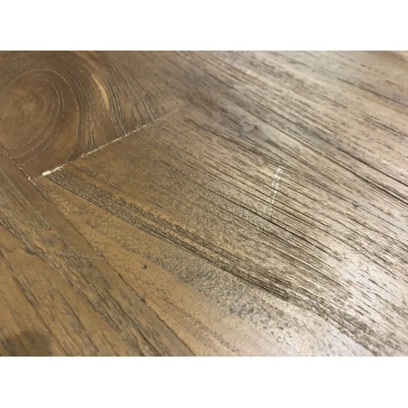 Table basse SIXTINE - Teck recyclé et métal noir | Seconde main