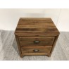 Brown bedside table with 2 drawers, recycled pine | Second Hand Brown bedside table with 2 drawers, recycled pine | Second Hand