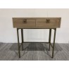LAURA Console Table with 2 Drawers and Gold Metal Legs LAURA Console Table with 2 Drawers and Gold Metal Legs