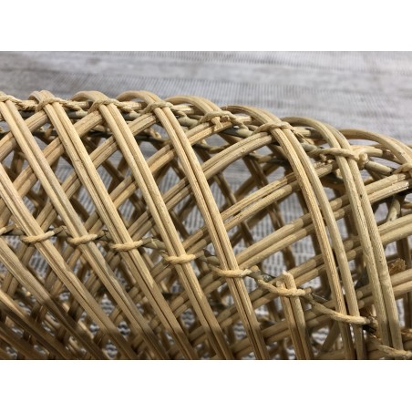 Round coffee table 65x65cm in beige rattan with removable top | Second Hand