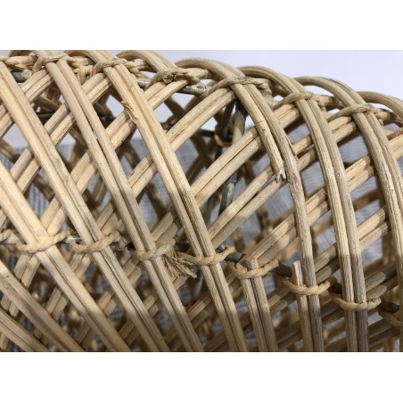 Round coffee table 65x65cm in beige rattan with removable top | Second Hand