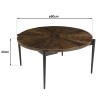 Table basse ronde 80x80cm bois recyclé pieds métal noir | Seconde main Table basse ronde 80x80cm bois recyclé pieds métal noir | Seconde main