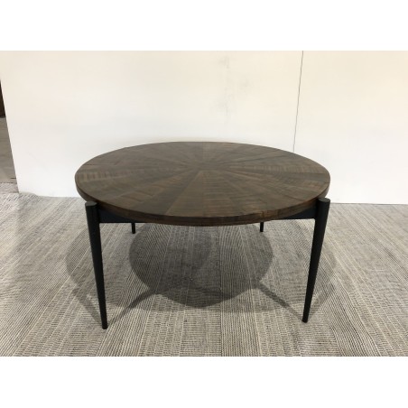 Round coffee table 80x80cm recycled wood with metal legs | Second Hand