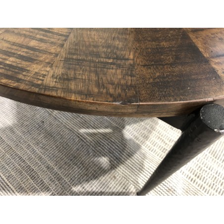 Round coffee table 80x80cm recycled wood with metal legs | Second Hand