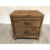 Recycled pine bedside table with 2 drawers | Second-hand Recycled pine bedside table with 2 drawers | Second-hand