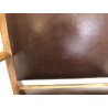 Fauteuil en teck et cuir marron | SECONDE MAIN Fauteuil en teck et cuir marron | SECONDE MAIN