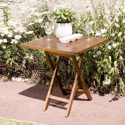 MAEVA Garden Table for 2 People - Teak Wood - 70 x 70 cm