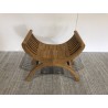 Stool / Yuyu 1 seat brown teak wood | Seconde Main Stool / Yuyu 1 seat brown teak wood | Seconde Main