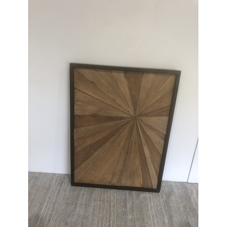 Rectangular wall decoration in natural recycled teak | Second Hand