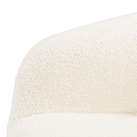 Office chair with castors in ecru fabric with open backrest | Mina Collection