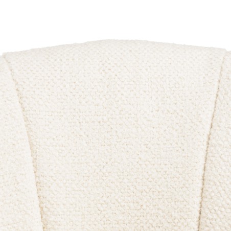 Chaise de bureau à roulettes en tissu écru dossier arrondi | Collection Mina