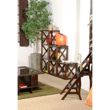 Étagère marron 1 case 40 cm croisillon LORINE
