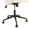 Office chair with castors in ecru fabric with rounded backrest | Mina Collection