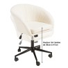 Office chair with castors in ecru fabric with rounded backrest | Mina Collection