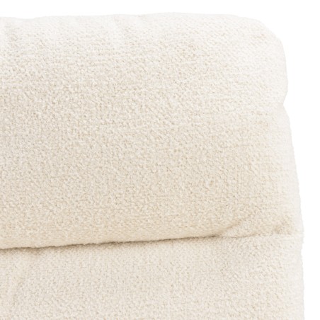 Office chair with castors in ecru fabric with square backrest | Mina Collection