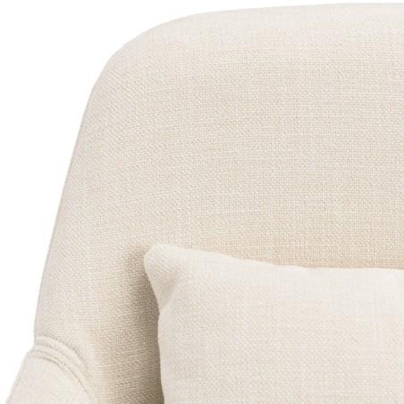 Beige fabric office chair with square backrest and castors | Mina Collection