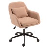 MINA - Office chair with castors in pink fabric with square backrest