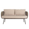 Salon de jardin 4 places en acier et cordage synthétique taupe | Vick