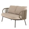 4-seater garden furniture set in steel and taupe synthetic rope | Vick
