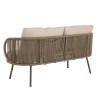 4-seater garden furniture set in steel and taupe synthetic rope | Vick