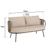 4-seater garden furniture set in steel and taupe synthetic rope | Vick