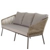 5-seater garden furniture set in steel, taupe synthetic rope, oiled acacia | Vick