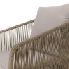 5-seater garden furniture set in steel, taupe synthetic rope, oiled acacia | Vick