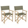 Set de 2 fauteuils pliants bambou et tissu vert  | Meubles Macabane