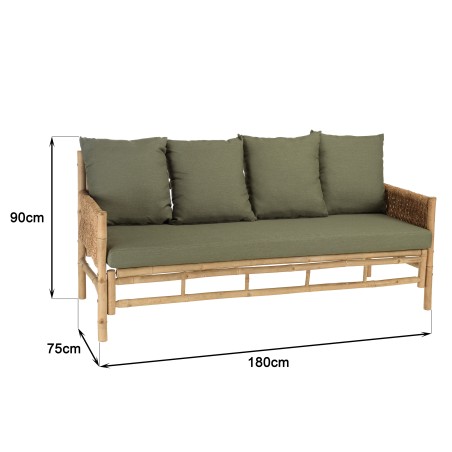 Canapé 3 p. 1 pouf 1 table basse bambou  | Collection Vital