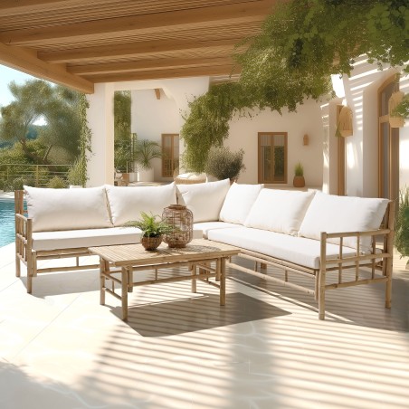 6-seater sofa and 1 bamboo coffee table | Vital Collection