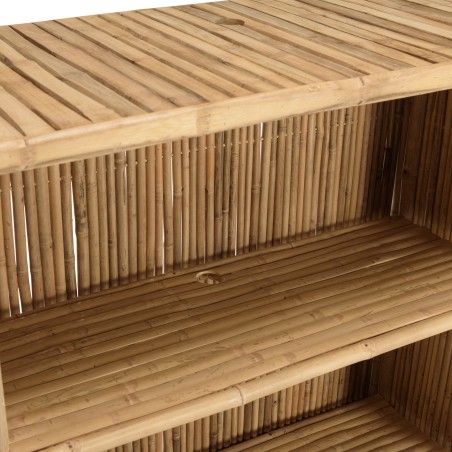 Bar and 2 stools with bamboo backrest | Vital Collection