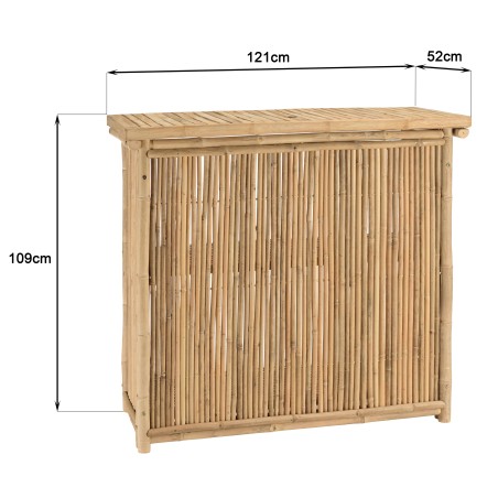 1 bar, 1 parasol et 2 tabourets avec dossier bambou | Collection Vital