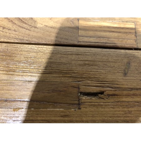 220cm recycled teak garden dining table with trestle legs | SECOND LIFE