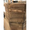 SECOND HAND - Brown storage chest, recycled pine with black metal handles