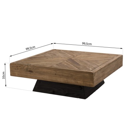 Table basse carrée bois Pin recyclé | SECONDE VIE
