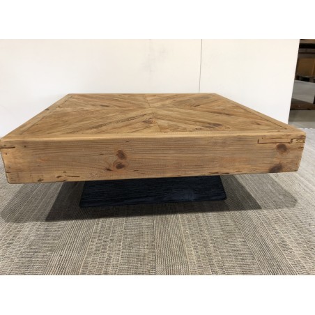 Table basse carrée bois Pin recyclé | SECONDE VIE