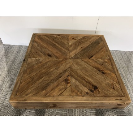 Table basse carrée bois Pin recyclé | SECONDE VIE