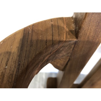 Set of 2 Stackable Armchairs in Oiled Teak Wood | Second Life