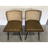 Set of 2 mango wood chairs with padded leather seat and rattan backrest | Second Life