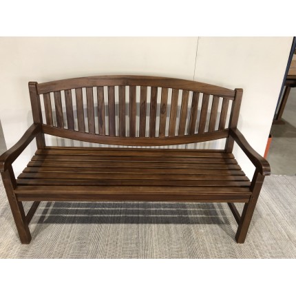 MAEVA Oval Garden Bench in Oiled Teak Wood - Rot-Resistant Outdoor Furniture