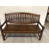 Oval garden bench in oiled teak wood - Second Life