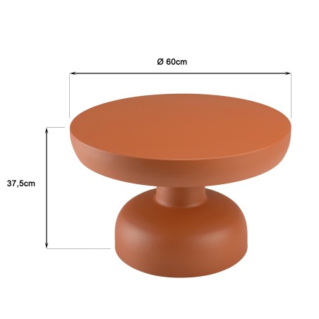 Table basse ronde 60cm en fer couleur marron mat | Hortense