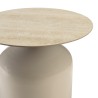 Table d'appoint plateau carreaux vitrifiés pied en fer beige | Collection Hortense