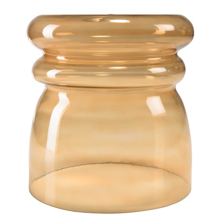 Light brown smoked glass designer side table | Hortense Collection