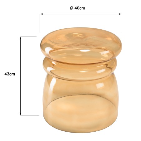 Light brown smoked glass designer side table | Hortense Collection