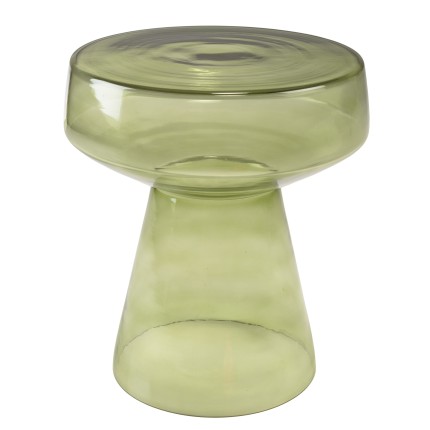 Designer side table in transparent green glass | Hortense Collection