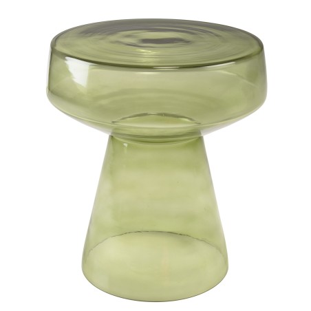 Designer side table in transparent green glass | Hortense Collection